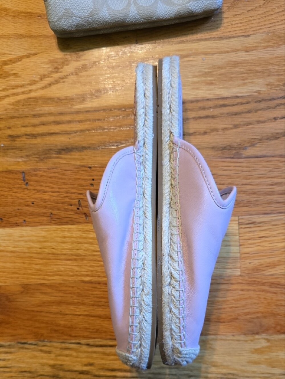 Coach Pink Slip-On Espadrille Slides with Coach Signature Wristlet - Picture 4 of 5